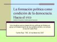 La formacin poltica como condicin de la democracia' Hacia el IFED Instituto de Formacin y Estudios p