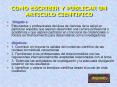 COMO ESCRIBIR Y PUBLICAR UN ARTICULO CIENTIFICO