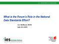 What is the Forums Role in the National Data Standards Effort