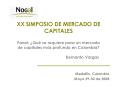 XX SIMPOSIO DE MERCADO DE CAPITALES Panel: Qu se requiere para un mercado de capitales ms profundo e