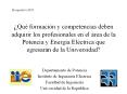 Qu formacin y competencias deben adquirir los profesionales en el rea de la Potencia y Energa Elctri