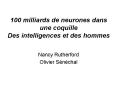 100 milliards de neurones dans une coquille Des intelligences et des hommes