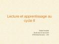 Lecture et apprentissage au cycle II