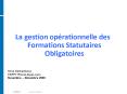 La gestion oprationnelle des Formations Statutaires Obligatoires