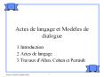 Actes de langage et Modles de dialogue
