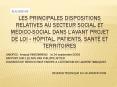 LES PRINCIPALES DISPOSITIONS RELATIVES AU SECTEUR SOCIAL ET MEDICOSOCIAL DANS LAVANT PROJET DE LOI H
