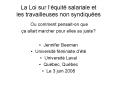 La Loi sur lquit salariale et les travailleuses non syndiques