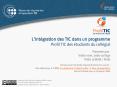Lintgration des TIC dans un programme Profil TIC des tudiants du collgial