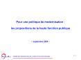 Pour une politique de modernisation : les propositions de la haute fonction publique