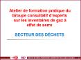 Atelier de formation pratique du Groupe consultatif dexperts sur les inventaires de gaz effet de ser
