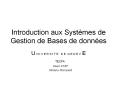 Introduction aux Systmes de Gestion de Bases de donnes