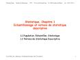 Statistique, Chapitre 1 Echantillonnage et notions de statistique descriptive
