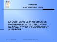 LA DGRH DANS LE PROCESSUS DE MODERNISATION DE LEDUCATION NATIONALE ET DE LENSEIGNEMENT SUPERIEUR