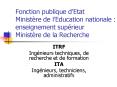 Fonction publique dEtat Ministre de lEducation nationale : enseignement suprieur Ministre de la Rech