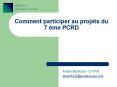 Comment participer au projets du 7 me PCRD