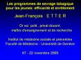 Les programmes de sevrage tabagique pour les jeunes: efficacit et enrlement