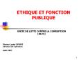 ETHIQUE ET FONCTION PUBLIQUE
