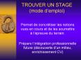 TROUVER UN STAGE mode demploi