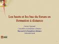 Les hauts et les bas du forum en formation distance