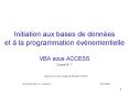 Initiation aux bases de donnes et la programmation vnementielle