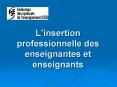 Linsertion professionnelle des enseignantes et enseignants