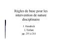 Rgles de base pour les intervention de nature disciplinaire