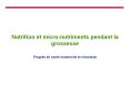 Nutrition et micronutriments pendant la grossesse