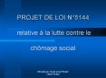PROJET DE LOI N5144 relative la lutte contre le chmage social
