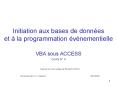 Initiation aux bases de donnes et la programmation vnementielle