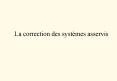 La correction des systmes asservis