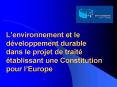Lenvironnement et le dveloppement durable dans le projet de trait tablissant une Constitution pour l