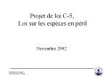 Projet de loi C5, Loi sur les espces en pril