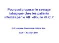 Pourquoi proposer le sevrage tabagique chez les patients infects par le VIH etou le VHC