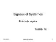 Signaux et Systmes Points de repre