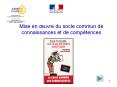 Mise en uvre du socle commun de connaissances et de comptences