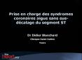 Prise en charge des syndromes coronaires aigus sans susdcalage du segment ST