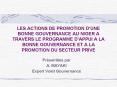 LES ACTIONS DE PROMOTION DUNE BONNE GOUVERNANCE AU NIGER A TRAVERS LE PROGRAMME DAPPUI A LA BONNE GO