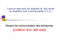 Cours en ligne pour les tudiants du 1re anne du deuxime cycle communication I'P'S'I'