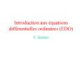 Introduction aux quations diffrentielles ordinaires EDO