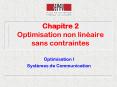 Chapitre 2 Optimisation non linaire sans contraintes