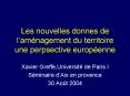 Les nouvelles donnes de lamnagement du territoire une perpsective europenne