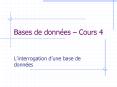 Bases de donnes Cours 4