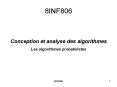 Conception et analyse des algorithmes