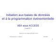 Initiation aux bases de donnes et la programmation vnementielle