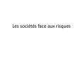 Les socits face aux risques