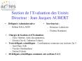Section de lEvaluation des Units Directeur : Jean Jacques AUBERT