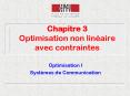 Chapitre 3 Optimisation non linaire avec contraintes