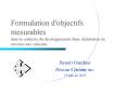 Formulation d'objectifs mesurables dans le contexte du dveloppement d'une dclaration de services aux