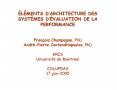 LMENTS DARCHITECTURE DES SYSTMES DVALUATION DE LA PERFORMANCE