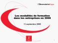 Les modalits de formation dans les entreprises en 2008